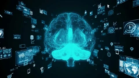 AI (Artificial Intelligence) concept. Deep learning. GUI (Graphical User Interfa Stock Footage 140414878