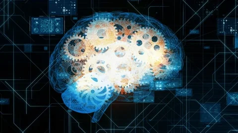 AI (Artificial Intelligence) concept. Deep learning. GUI (Graphical User Interfa Stock Footage 150258515
