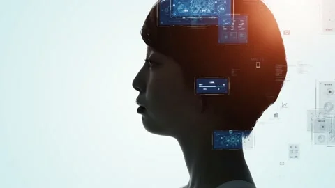 AI (Artificial Intelligence) concept. Deep learning. GUI (Graphical User Interfa Vidéo 154847510