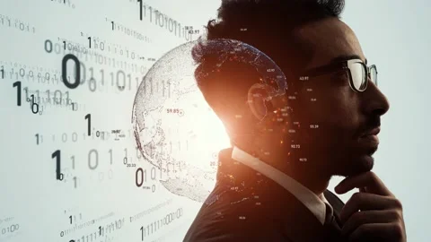 AI (Artificial Intelligence) concept. Deep learning. Digital transformation. Stock Footage 158826280