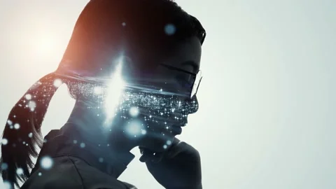 AI (Artificial Intelligence) concept. Deep learning. Mindfulness. Psychology. Stock Footage 158826583
