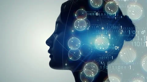 AI (Artificial Intelligence) concept. Deep learning. Mindfulness. Globan communi Video stock 162707654