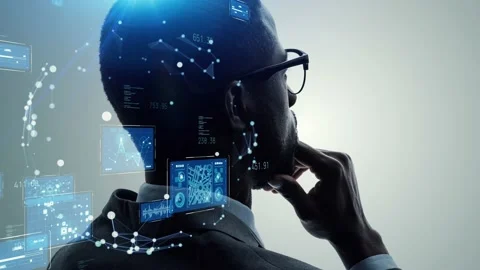 AI (Artificial Intelligence) concept. Deep learning. GUI (Graphical User Interfa Stock Footage 162708088