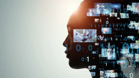 AI (Artificial Intelligence) concept. Deep learning. Digital transformation. Video stock 168117259