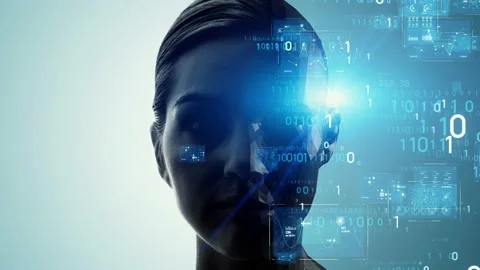 AI (Artificial Intelligence) concept. Deep learning. Digital transformation. Sin Video stock 169424393