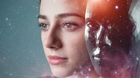 AI (Artificial Intelligence) concept. Deep learning. Digital transformation. Sin Stock Footage 169424441