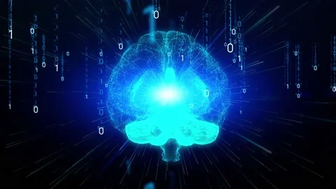 AI (Artificial Intelligence) concept. Digital transformation. Binary code. Progr Stock Footage 130729486