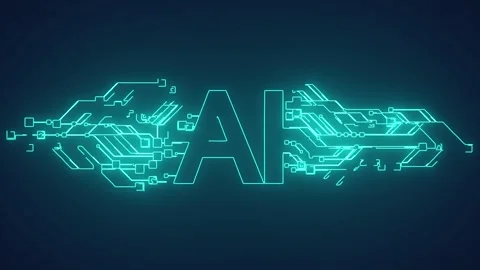 AI: Artificial Intelligence Concept with futuristic neon glow Animation 스톡 동영상 240862064