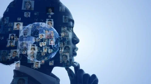 AI (Artificial Intelligence) concept. Global communication technology. Stock Footage 108476788