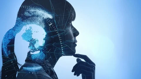 AI (Artificial Intelligence) concept. Global communication network. Stock Footage 115933449