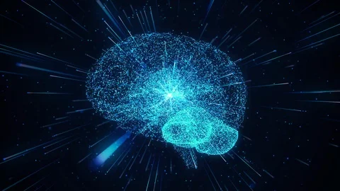 AI (Artificial Intelligence) concept. Human brain. Stock Footage 101773502