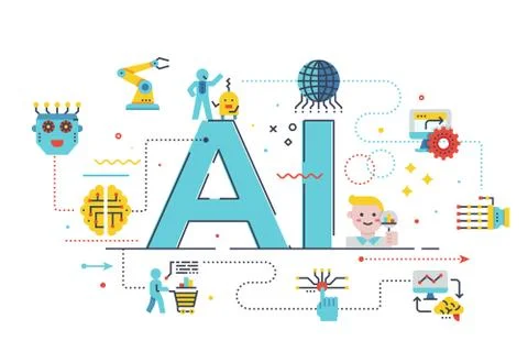 AI (artificial intelligence) concept illustration Stock-Illustration