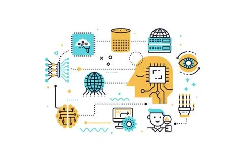 AI (artificial intelligence) concept illustration Illustrazione stock