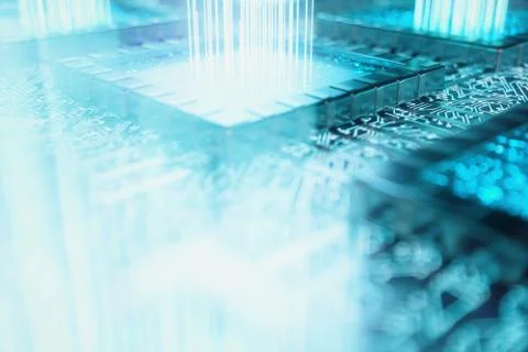 AI - artificial intelligence concept. Machine learning. Central Computer Stock Illustration