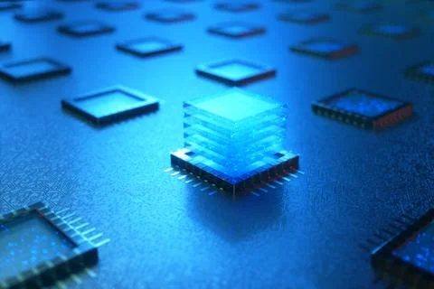 AI - artificial intelligence concept. Machine learning. Central Computer Stock-Illustration