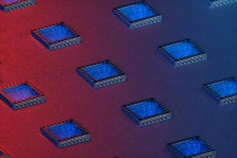 AI - artificial intelligence concept. Machine learning. Central Computer Stock Illustration