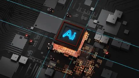 Ai, Artificial Intelligence concept,3d rendering, conceptual image. Stock Illustration