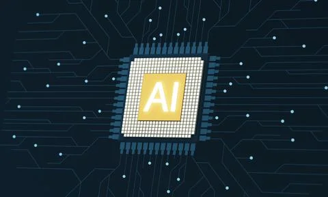 AI, Artificial Intelligence concept,3d rendering,conceptual image. 库存插图