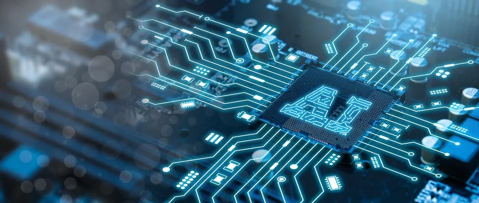 AI; Artificial Intelligence concept.Big data network connection; Data excha.. Stock Photos