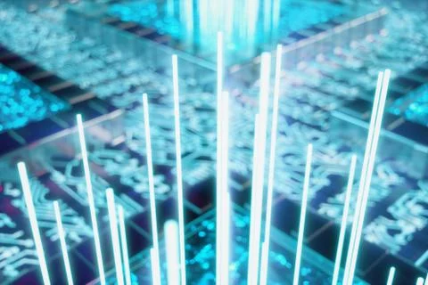 AI - artificial intelligence CPU concept. Machine learning. CPU on the board Stock-Illustration