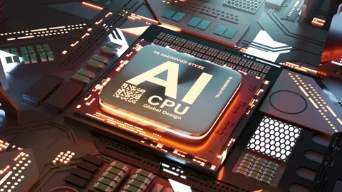 AI Artificial Intelligence CPU Technology Background Stockbeeldmateriaal 234535995