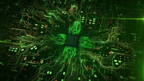 AI artificial intelligence cyber innovation cyberpunk data mining circuit board Stock Footage 313731080