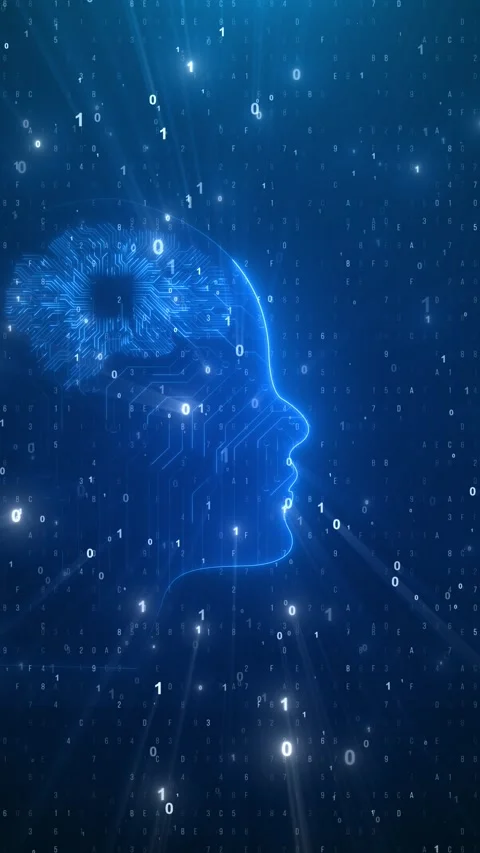 Ai Artificial intelligence cyber mind Digital 3D face made up Human animation Stock Footage 312843852
