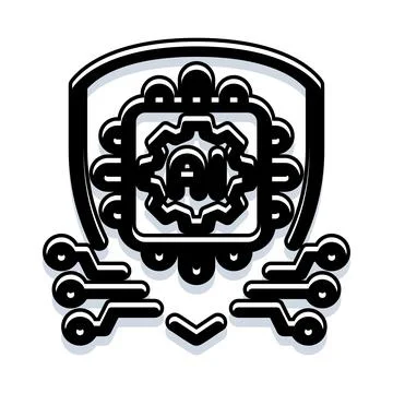 Ai artificial intelligence cybersecurity protecting digital data Illustrazione stock