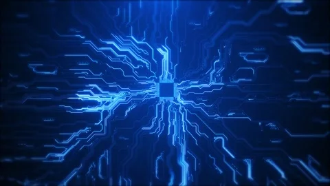 AI artificial intelligence data mining circuit board deep learning Computer chip 動画素材 312669017