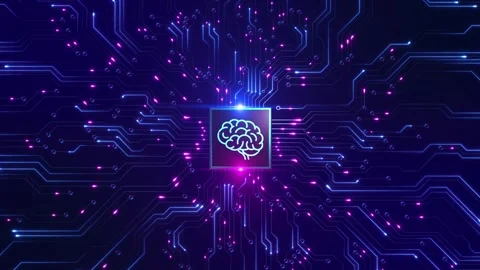 AI artificial intelligence data mining Chat GPT deep learning. Computer chip 動画素材 313726920