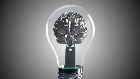 AI artificial intelligence deep learning brain light bulb 스톡 일러스트
