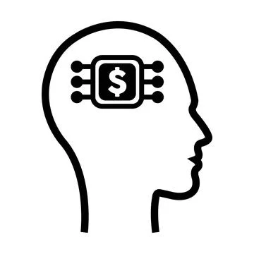 An AI artificial intelligence design for finance and money mind illustratio.. Stock Illustration