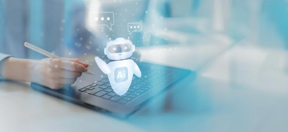 AI Artificial Intelligence for Digital Assistance and User Interaction with.. Stockfoto's