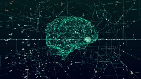 AI Artificial intelligence digital brain bid data deep learning computer machine Stock Footage