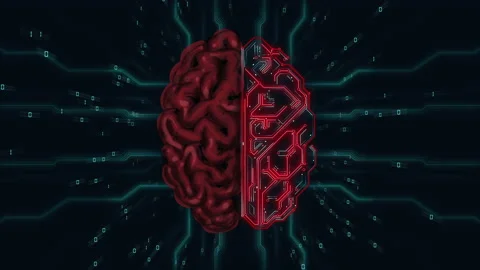 AI Artificial intelligence digital brain Futuristic human brain interface concep Stock Footage 162301598