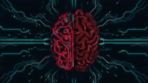 AI Artificial intelligence digital brain Futuristic human brain interface concep Stock Footage 162303400