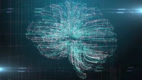 AI Artificial intelligence digital brain big data deep learning computer machine Stock Footage 172180430
