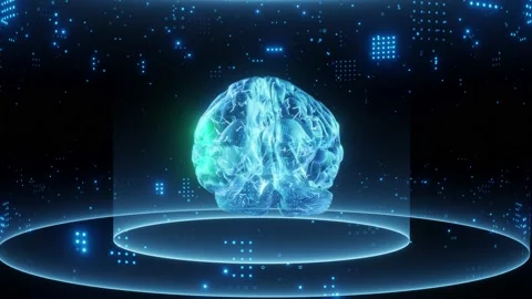 AI Artificial intelligence digital brain animation. Neural Network Stock Footage 228078207