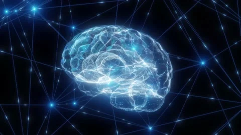 AI Artificial intelligence digital brain animation. Neural Network Stock Footage 228078587