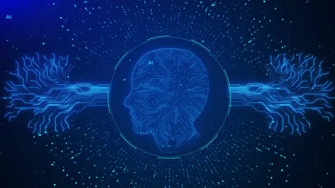 AI Artificial intelligence digital brain, big data deep learning computer Stock Footage 258430050