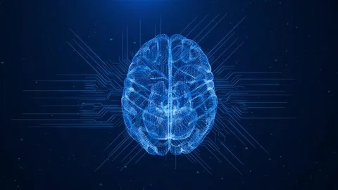AI Artificial intelligence digital brain, big data flow matrix deep machine Stock Footage 259683067