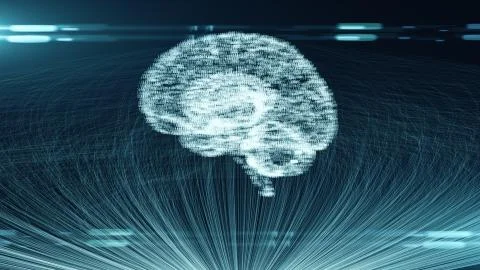 AI Artificial intelligence digital brain big data deep learning computer machine Stock Illustration