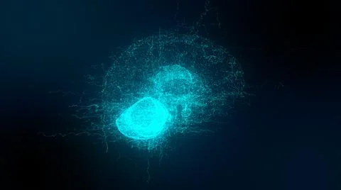 AI Artificial intelligence digital brain big data deep learning computer  Illustrazione stock