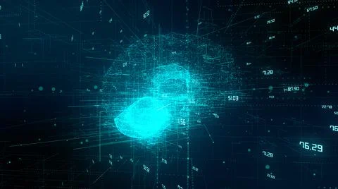 AI Artificial intelligence digital brain creativity thinking big data  Illustrazione stock