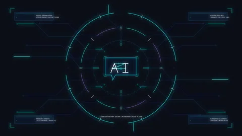 Ai artificial intelligence digital hud motion graphic network interface Stock Footage 348324700