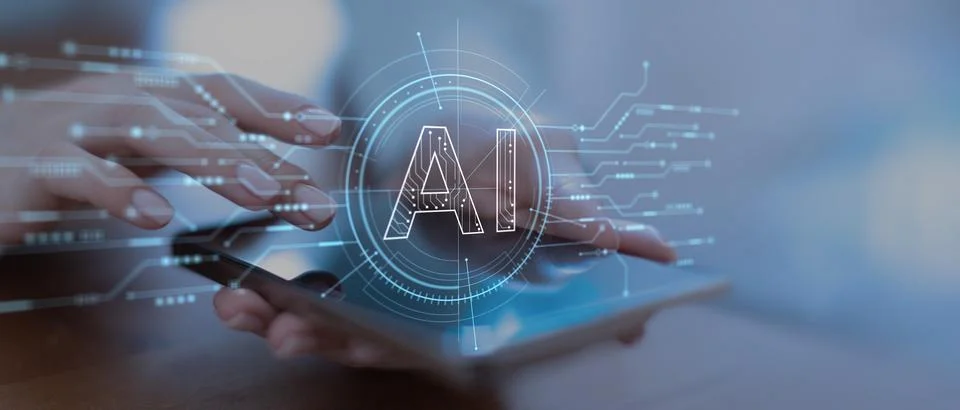 AI Artificial Intelligence for Digital Interaction and Business Process Aut.. Fotos de archivo