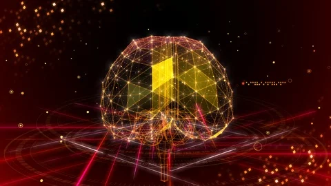 AI artificial intelligence digital network technologies 19 1 Brain 3 red 4k Video stock 115872292
