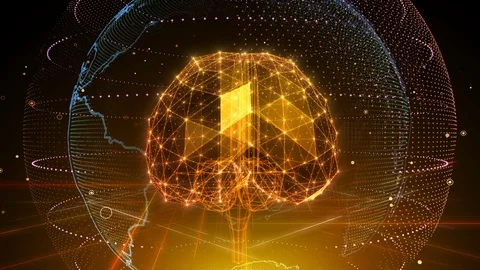 AI artificial intelligence digital network technologies 19 1 Brain 5 red 4k Vidéo 115873404