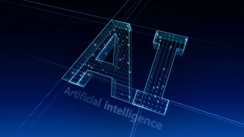 AI artificial intelligence digital network technologies 19 1 Logo 1 N2 blue Stock Footage 115882657