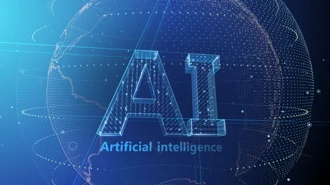 AI artificial intelligence digital network technologies 19 1 Logo 5 F2 blue Vídeos de archivo 115887056